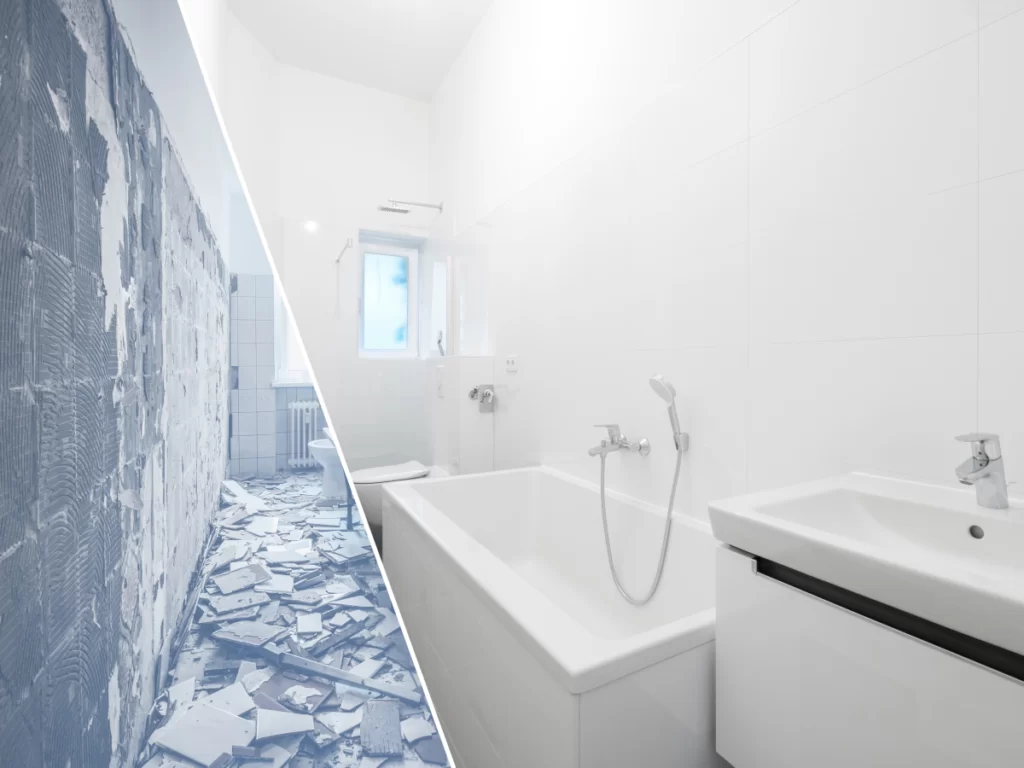 Salle de bain fraîchement rénovée avec un petit budget